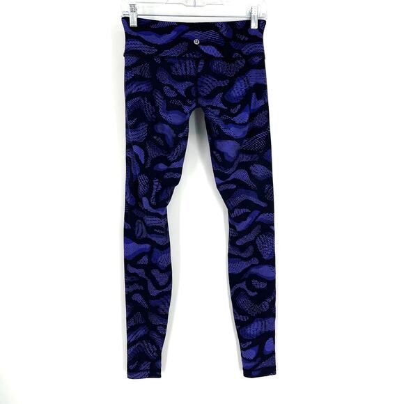 Lululemon Wunder Under Pant III Size 6 30" Warp Super Purple Black - Picture 2 of 9